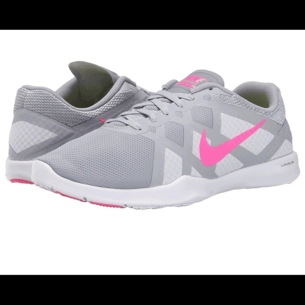 Nike Lunar Lux Training Shoe Grey/Pink - Picture 1 of 8